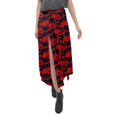 Bit*h Red Velour Split Maxi Skirt