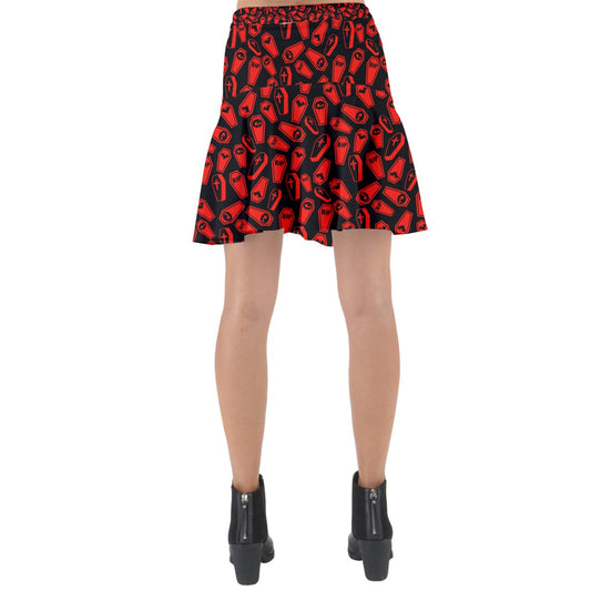 Coffin black & red Wrap Front Skirt