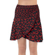 Red Bats Wrap Front Skirt