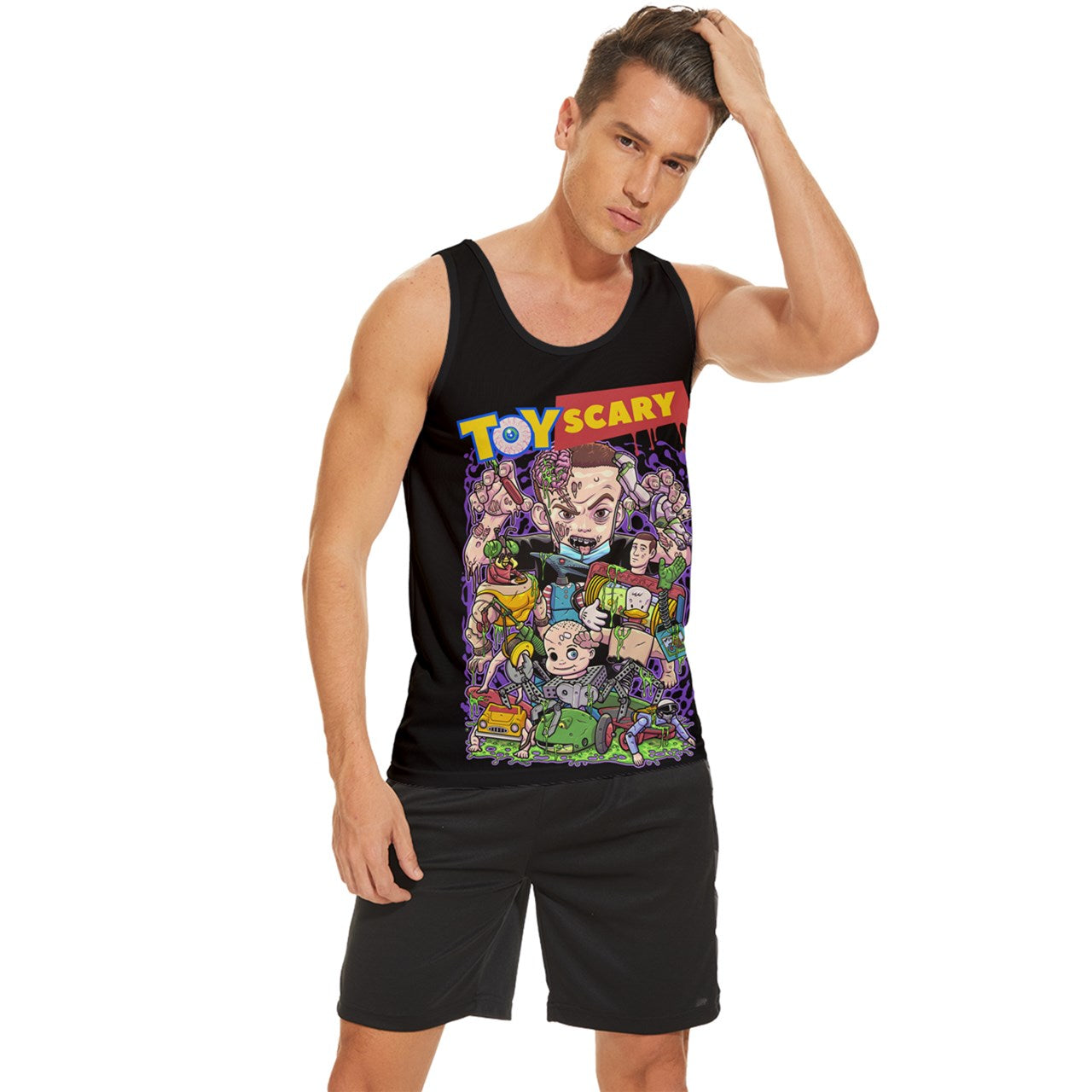 Toy Scary Wide Collar Tank Top