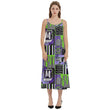 Beetlejuice patchwork Spaghetti Strap Midi Dress