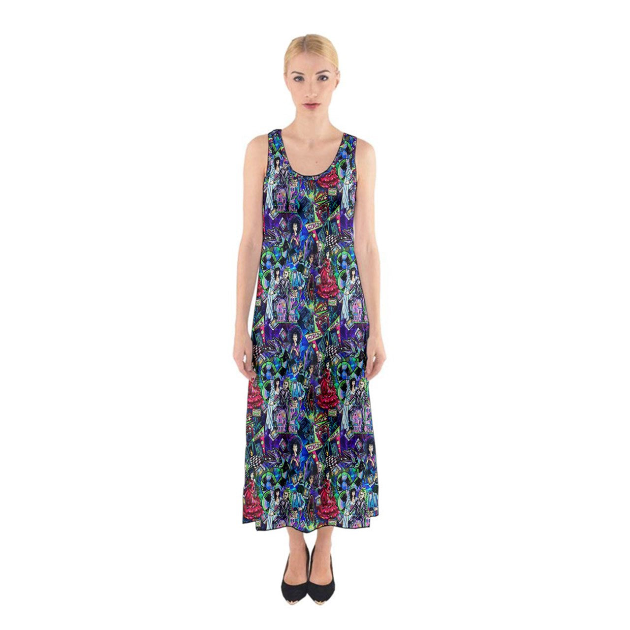 Beetlejuice blue Sleeveless Maxi Dress