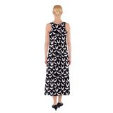 Bat Black&white Sleeveless Maxi Dress