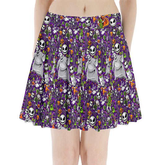 Purple NBC Pleated Mini Skirt