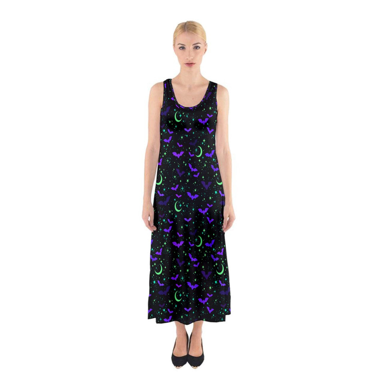 Starry Bat Sleeveless Maxi Dress