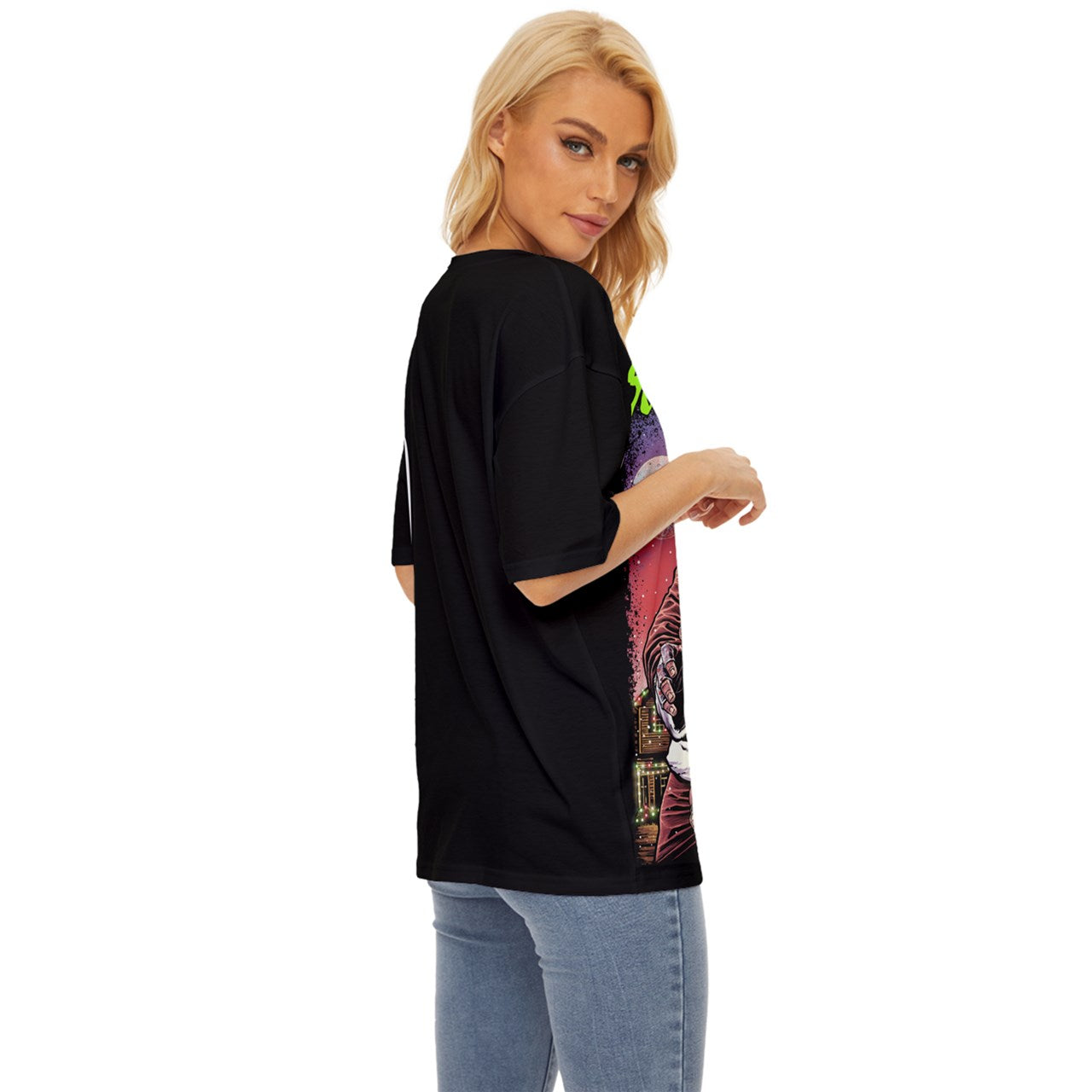 Scary Christmas Art Oversized Basic T-Shirt