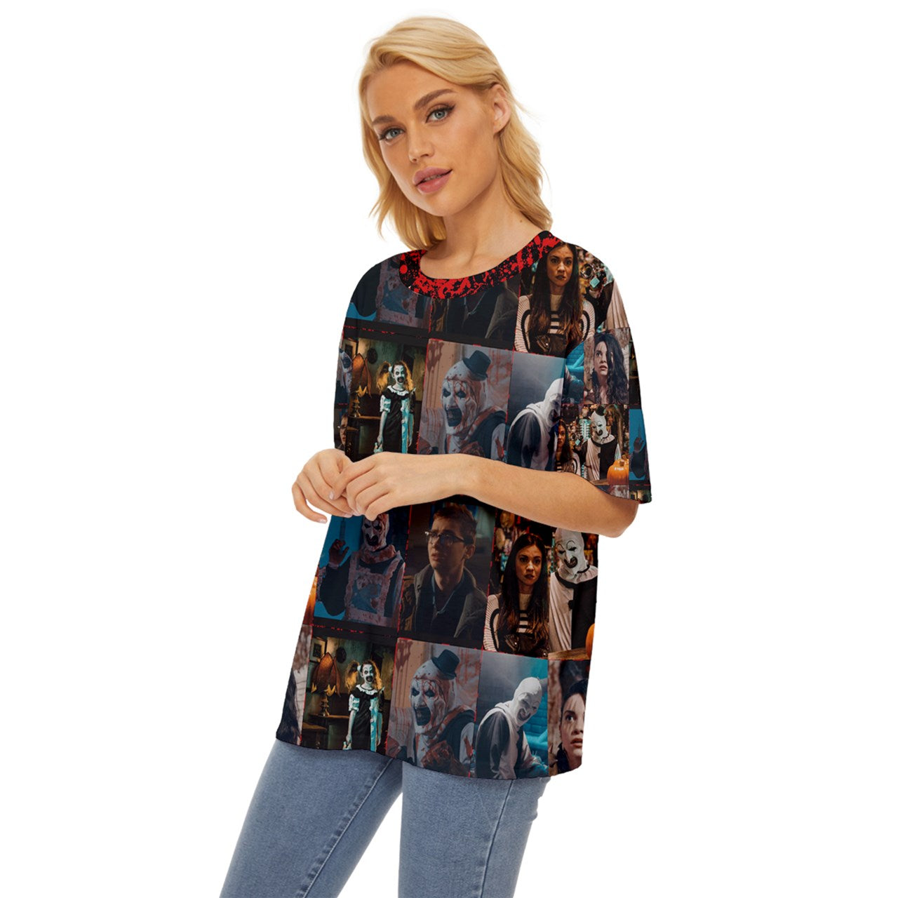 Terrifier Collage Art Oversized Basic T-Shirt