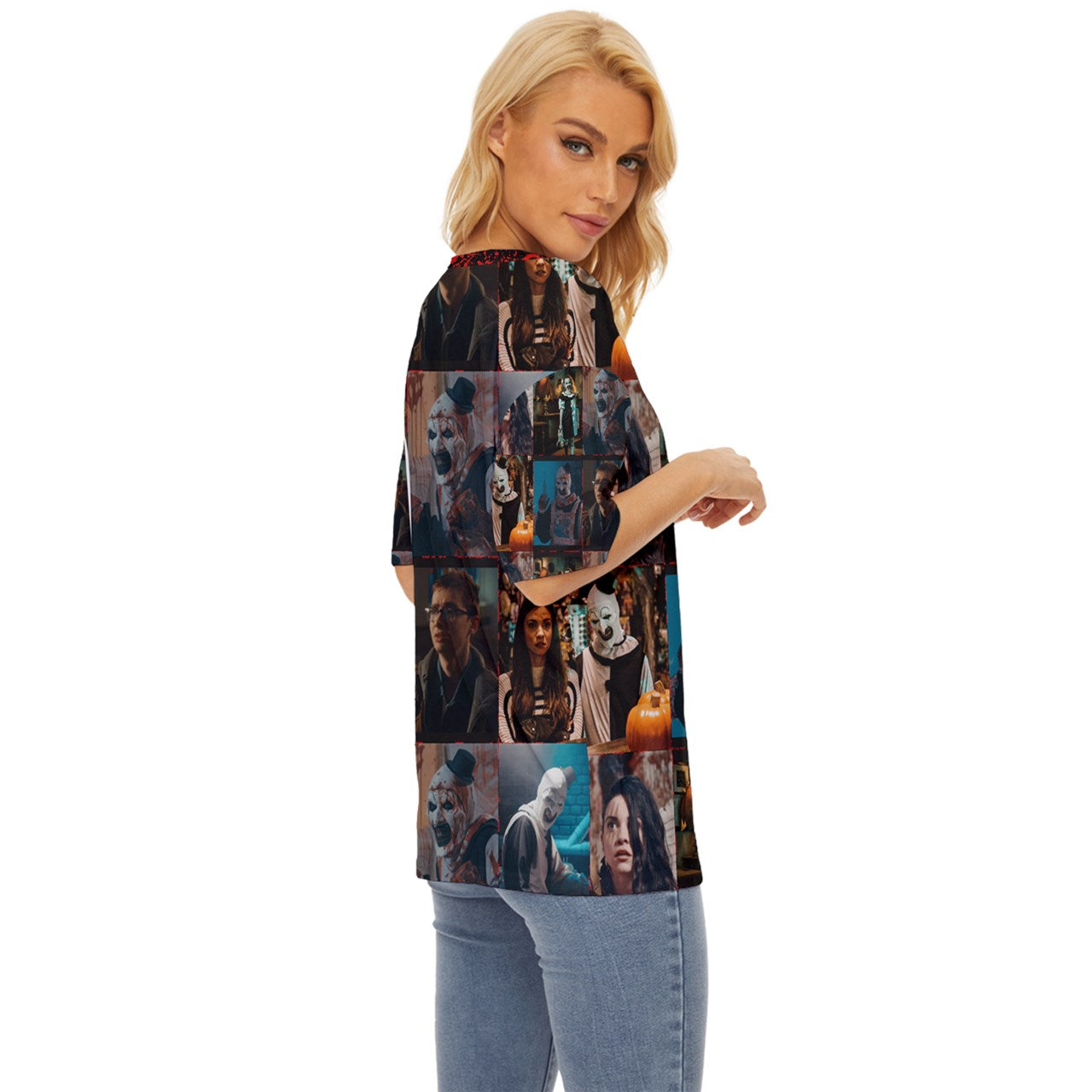 Terrifier Collage Art Oversized Basic T-Shirt