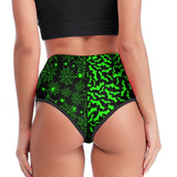 Neon Green spiderwebs & Bat Yoga Booty Shorts