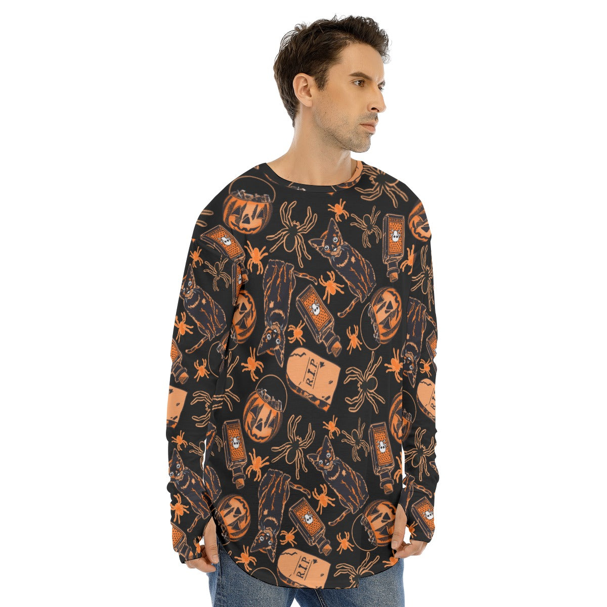 Halloween Fingerless Long Sleeve T-shirt