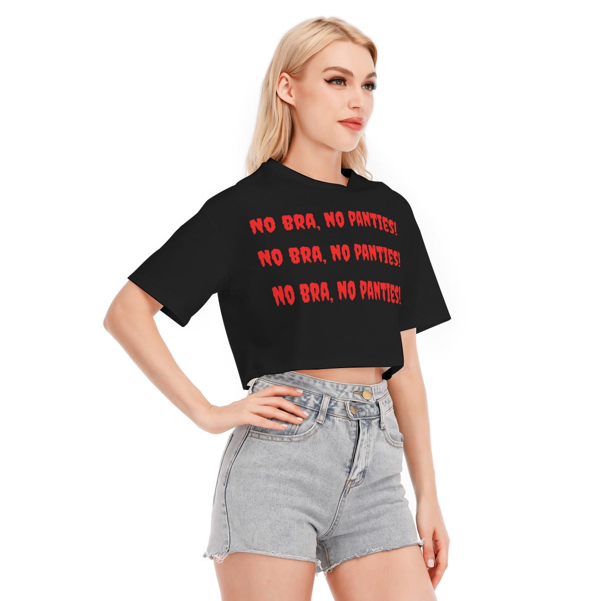 No Bra No Panties Cropped T-shirt