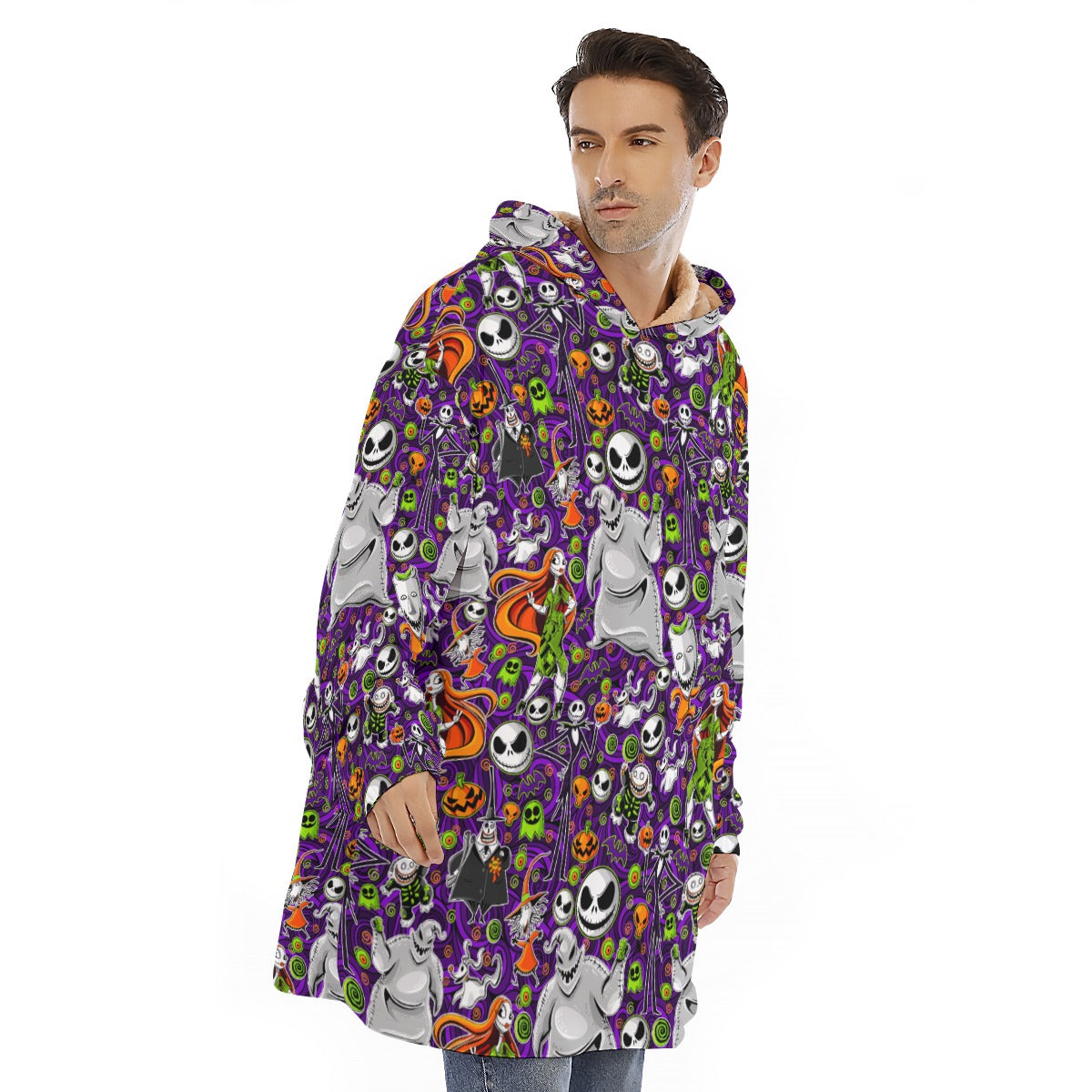 Nightmare purple Sherpa Fleece huggable hoodie