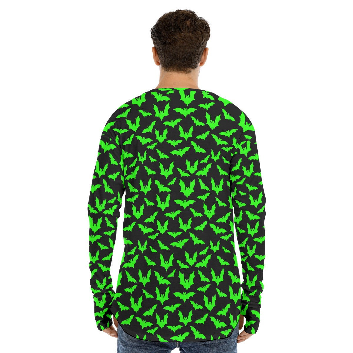 Green Bats Fingerless Long Sleeve T-shirt