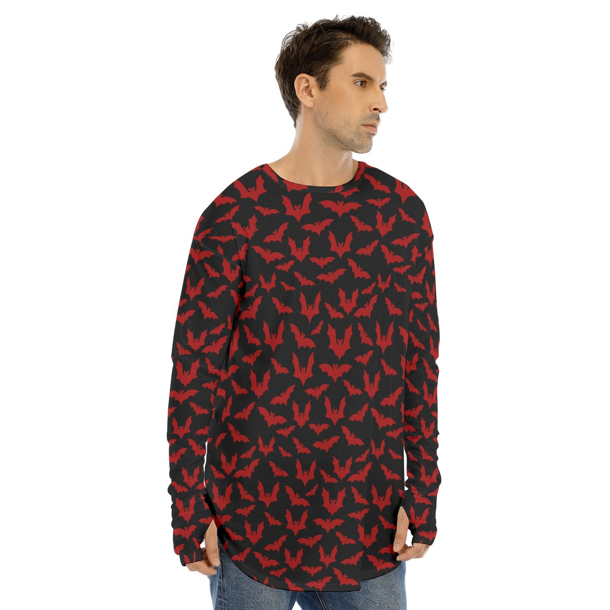 Red Bats Fingerless Long Sleeve T-shirt