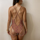The shining criss cross back Tie Bodysuit