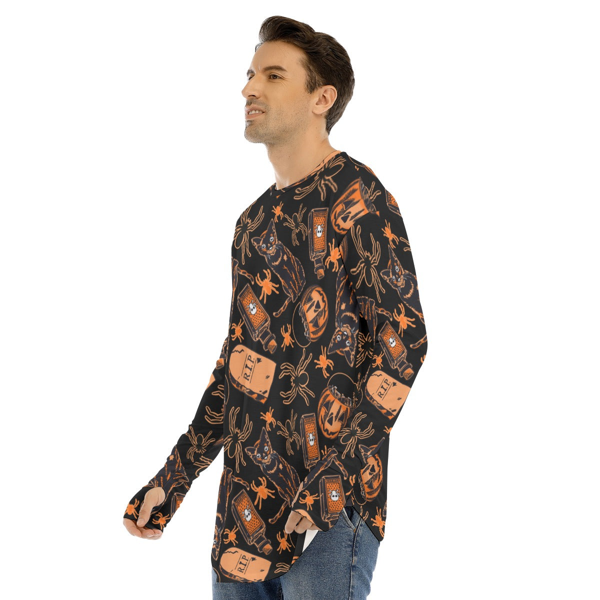 Halloween Fingerless Long Sleeve T-shirt