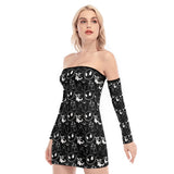 NBC B&W Off-shoulder Back Lace-up Dress