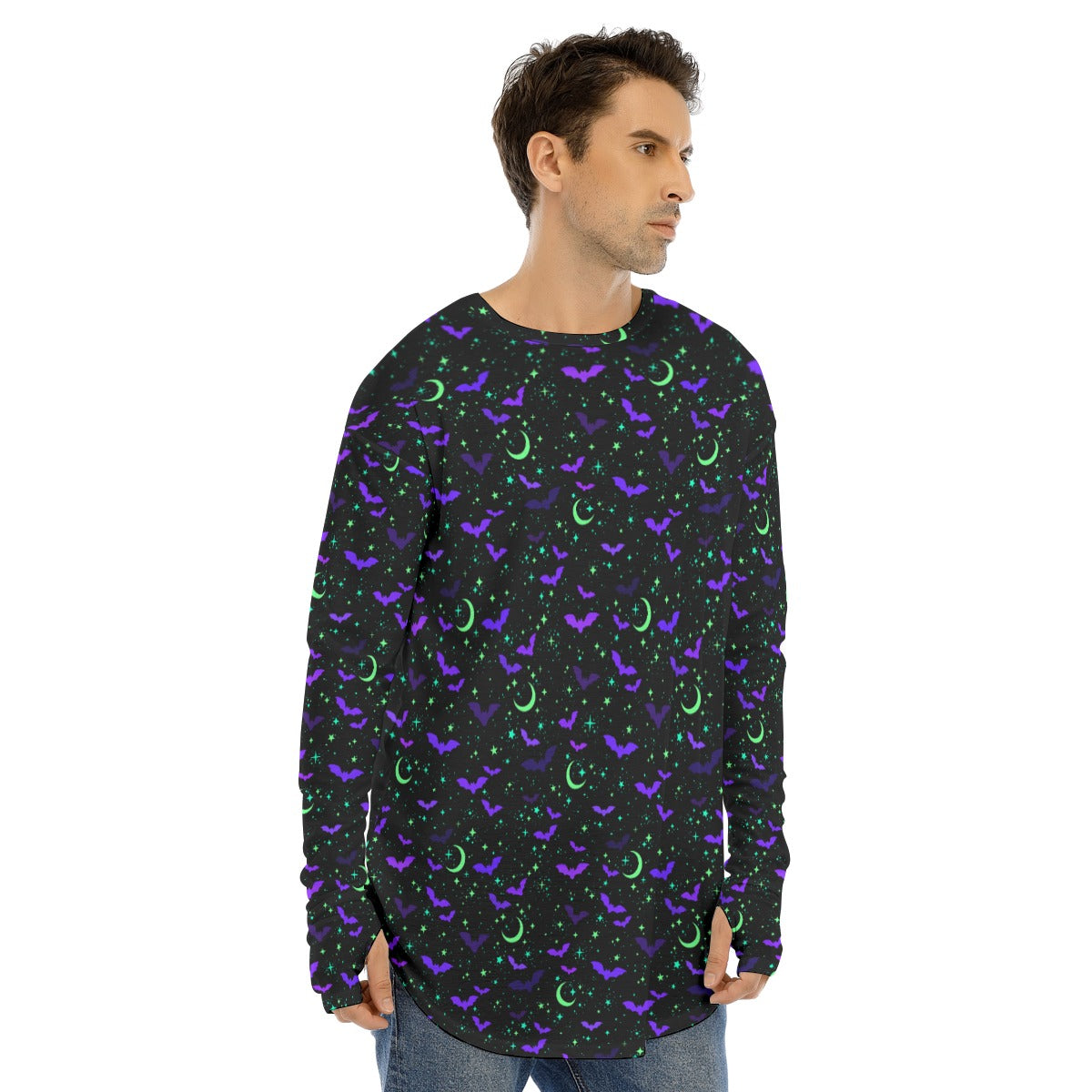 Starry Bats Fingerless Long Sleeve T-shirt