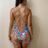 Horror Frank Criss cross back Tie Bodysuit