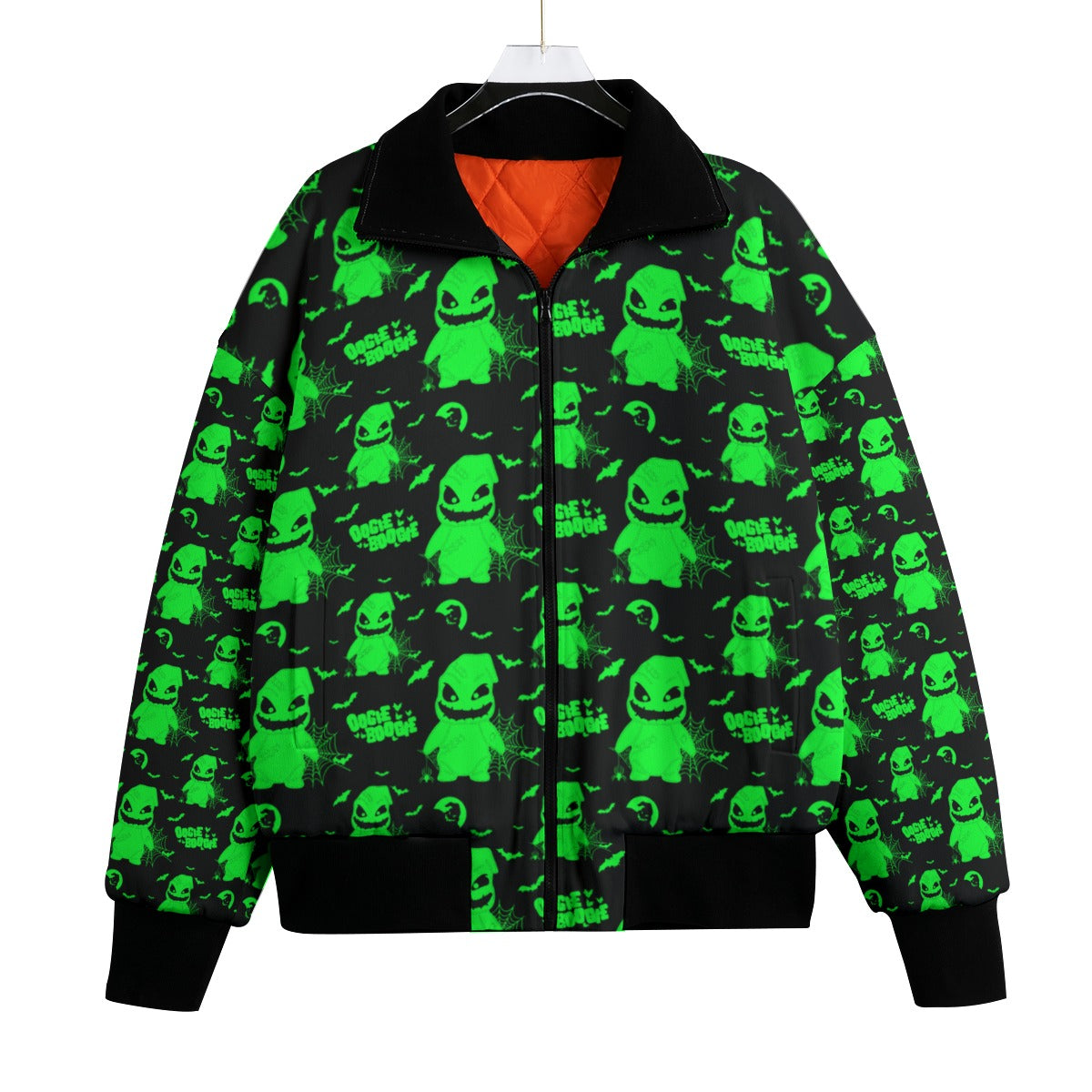 Oogie Boogie Green Knitted Fleece Bomber Jacket