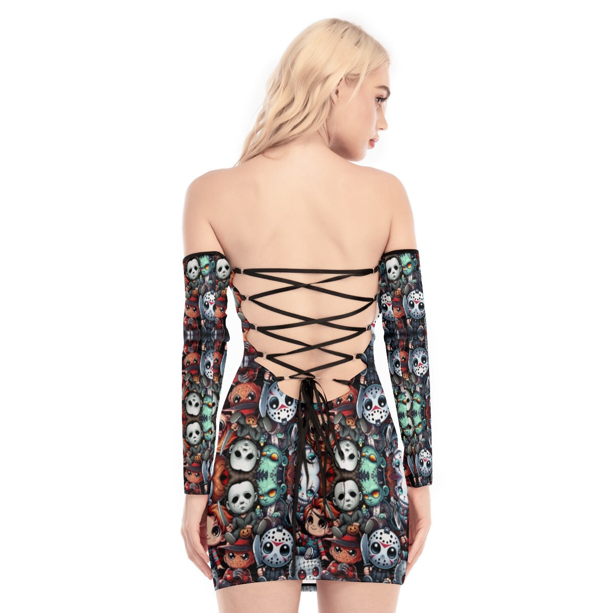 Chibi Off-shoulder Back Lace-up Dress