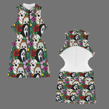 Spring time Half Zipper Bare Back Jumpsuit