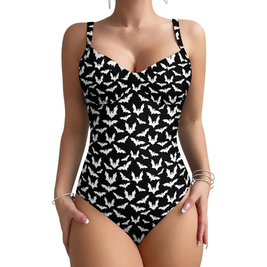 Customizable Full Print One-Piece Swimsuit Push-Up Adjustable Strap Swimwear