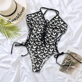 bat lace up one piece swim