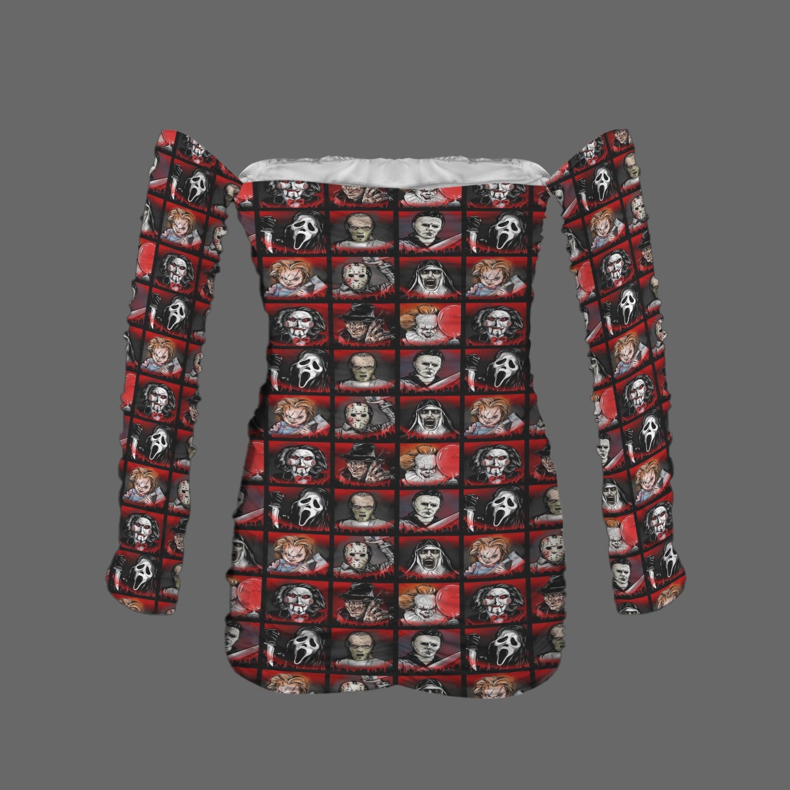 horror buddies ruched bodycon