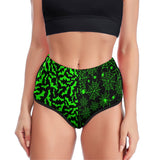 Neon Green spiderwebs & Bat Yoga Booty Shorts