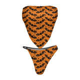 Orange bats bandana style bikini