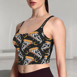 spooky pzza twist back sport bra
