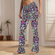 goth bear crossover flare leggings