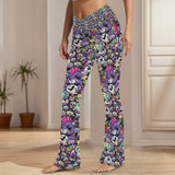 goth bear crossover flare leggings