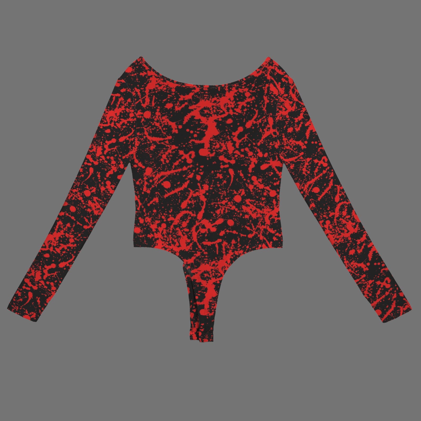 Blood splatter  long sleeve backless bodysuit