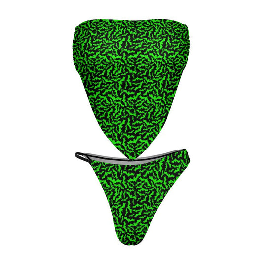 Neon green Bats bandanna SYLE BIKINI