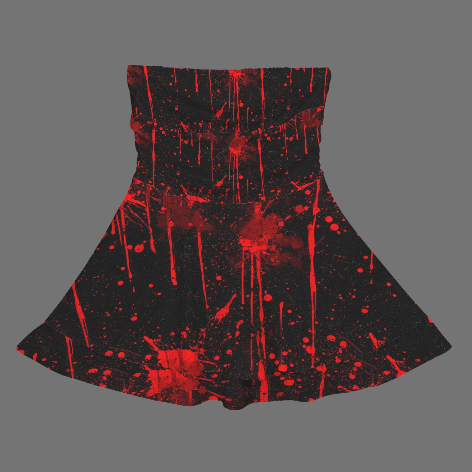 Blood splatter tube top ruffle dress