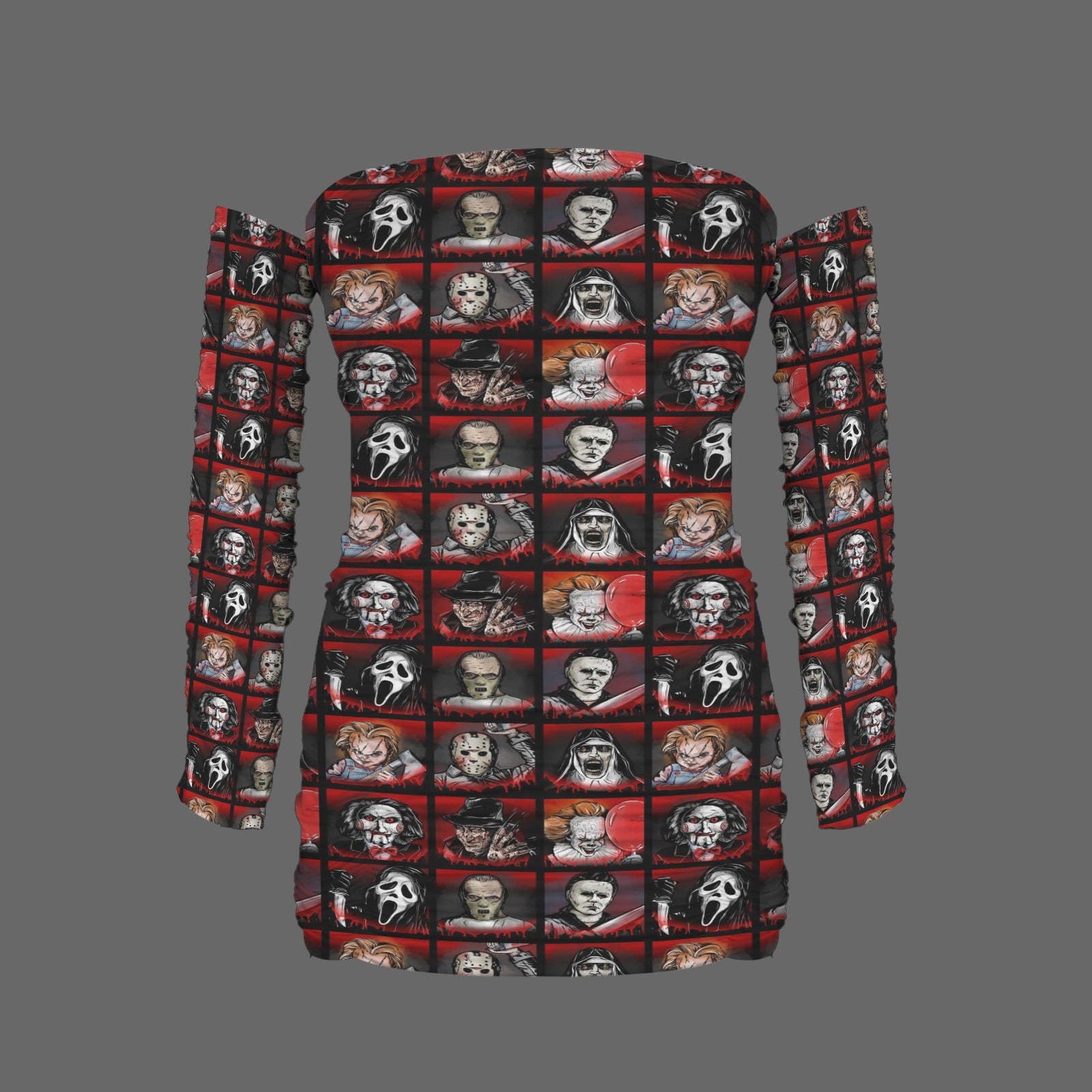 horror buddies ruched bodycon