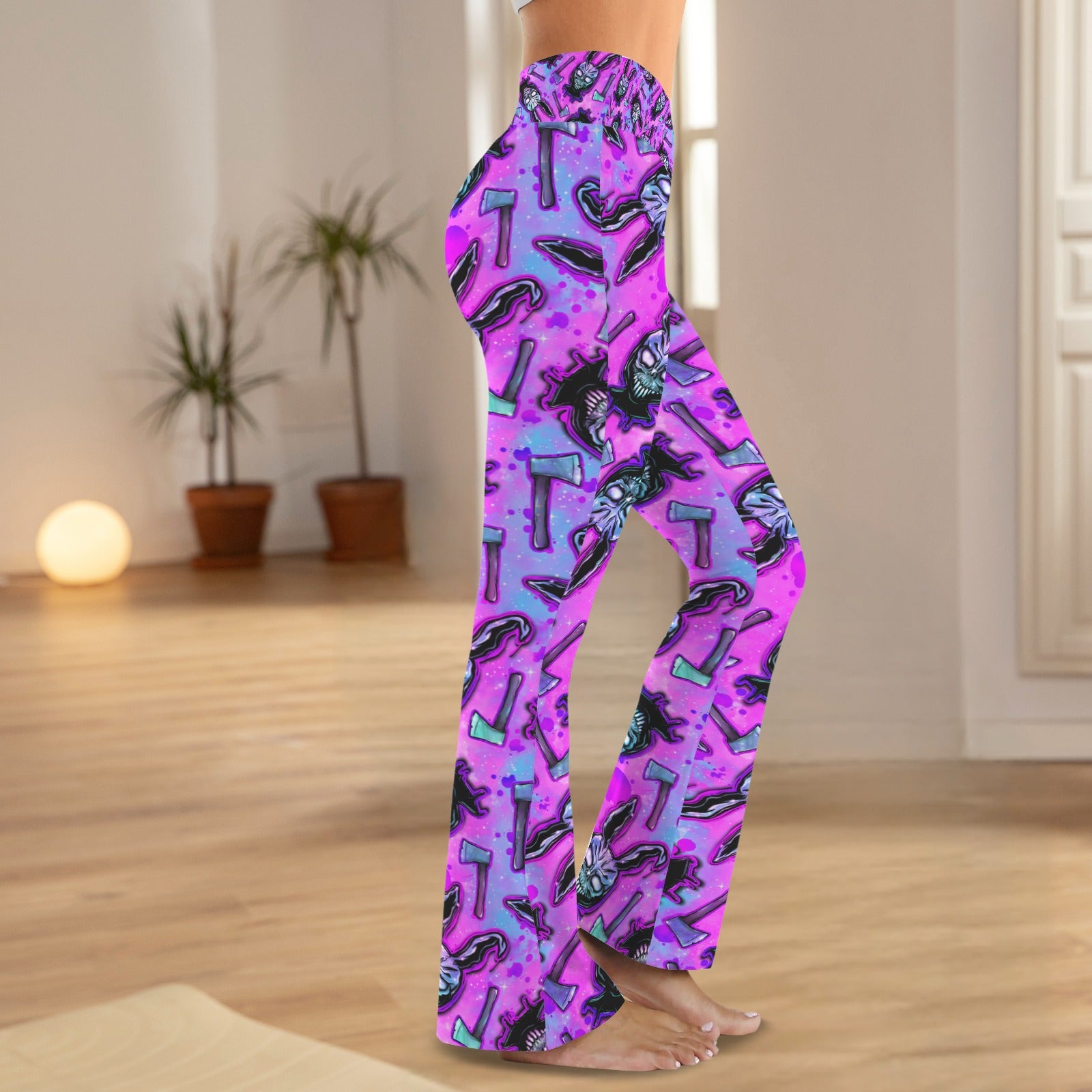 Donnie Darko colorful Tummy control flare leggings