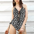 bat lace up one piece swim