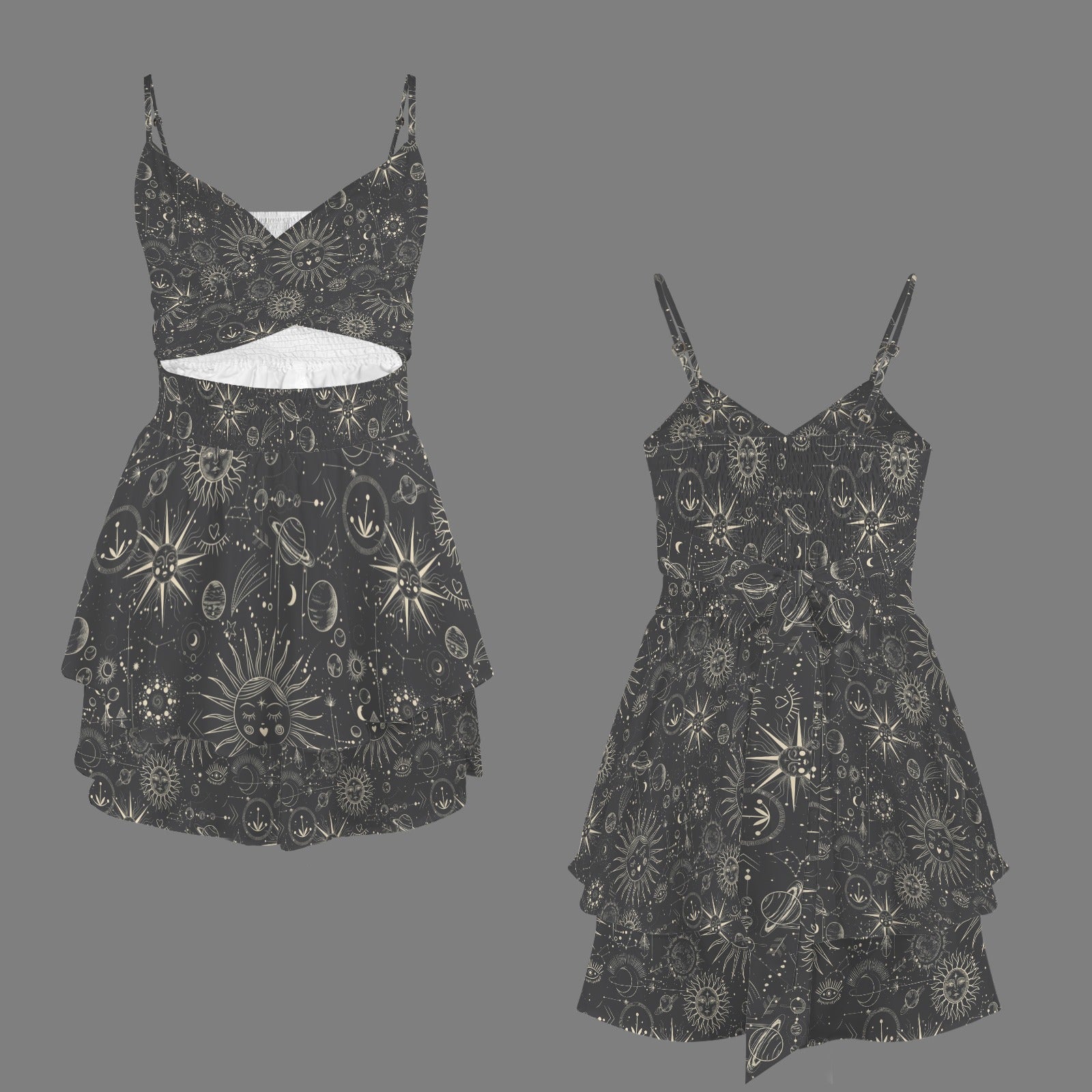 kiss kiss moon V-neck tie back romper
