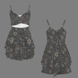 kiss kiss moon V-neck tie back romper