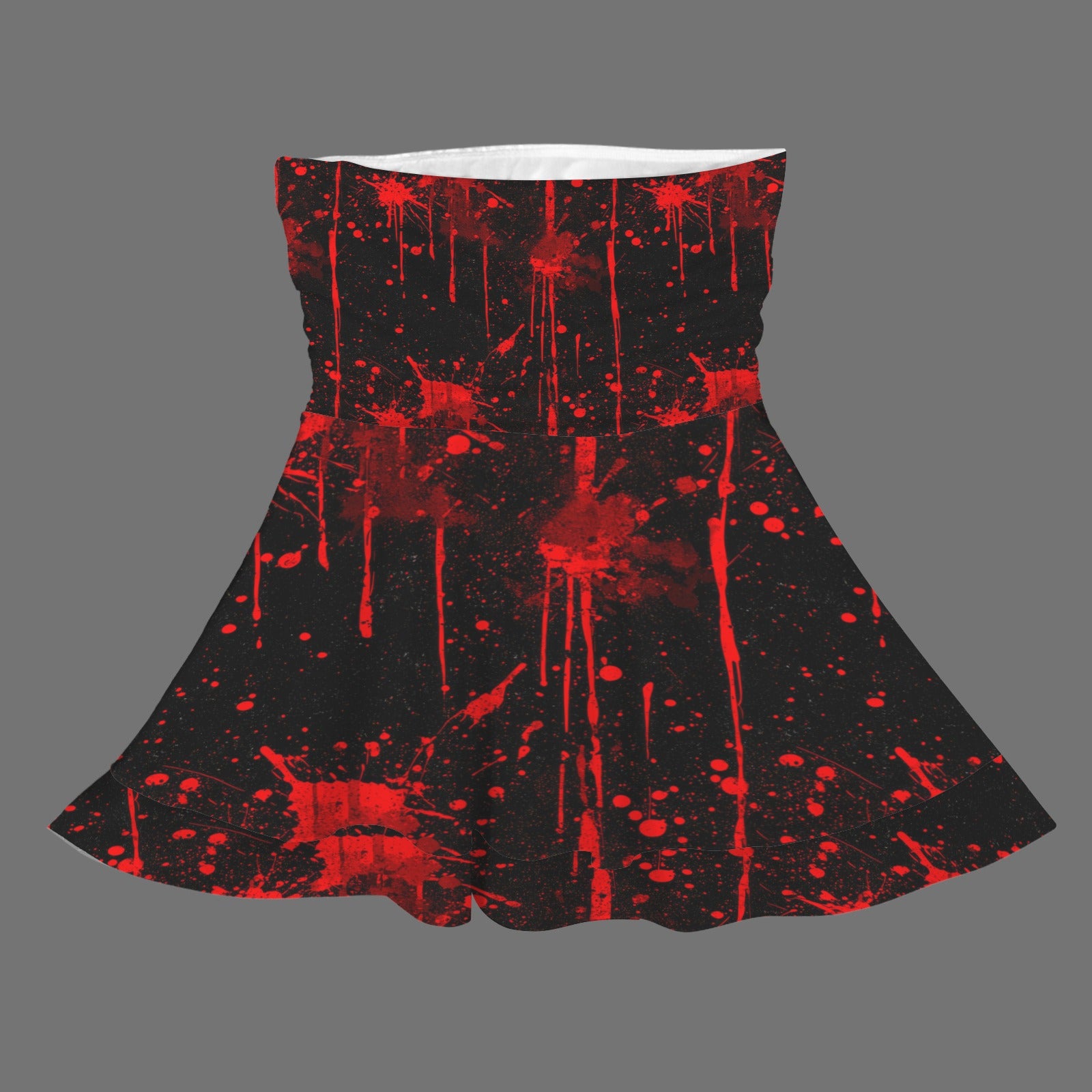 Blood splatter tube top ruffle dress