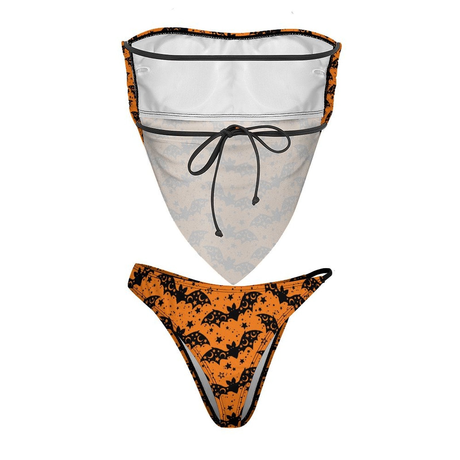 Orange bats bandana style bikini