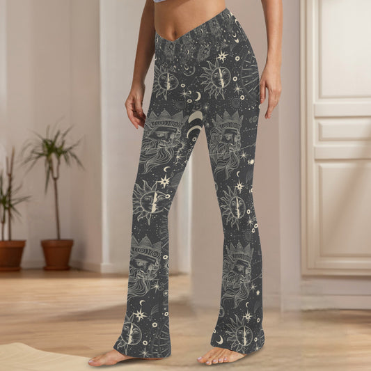 MOON GOD Tummy control flare leggings