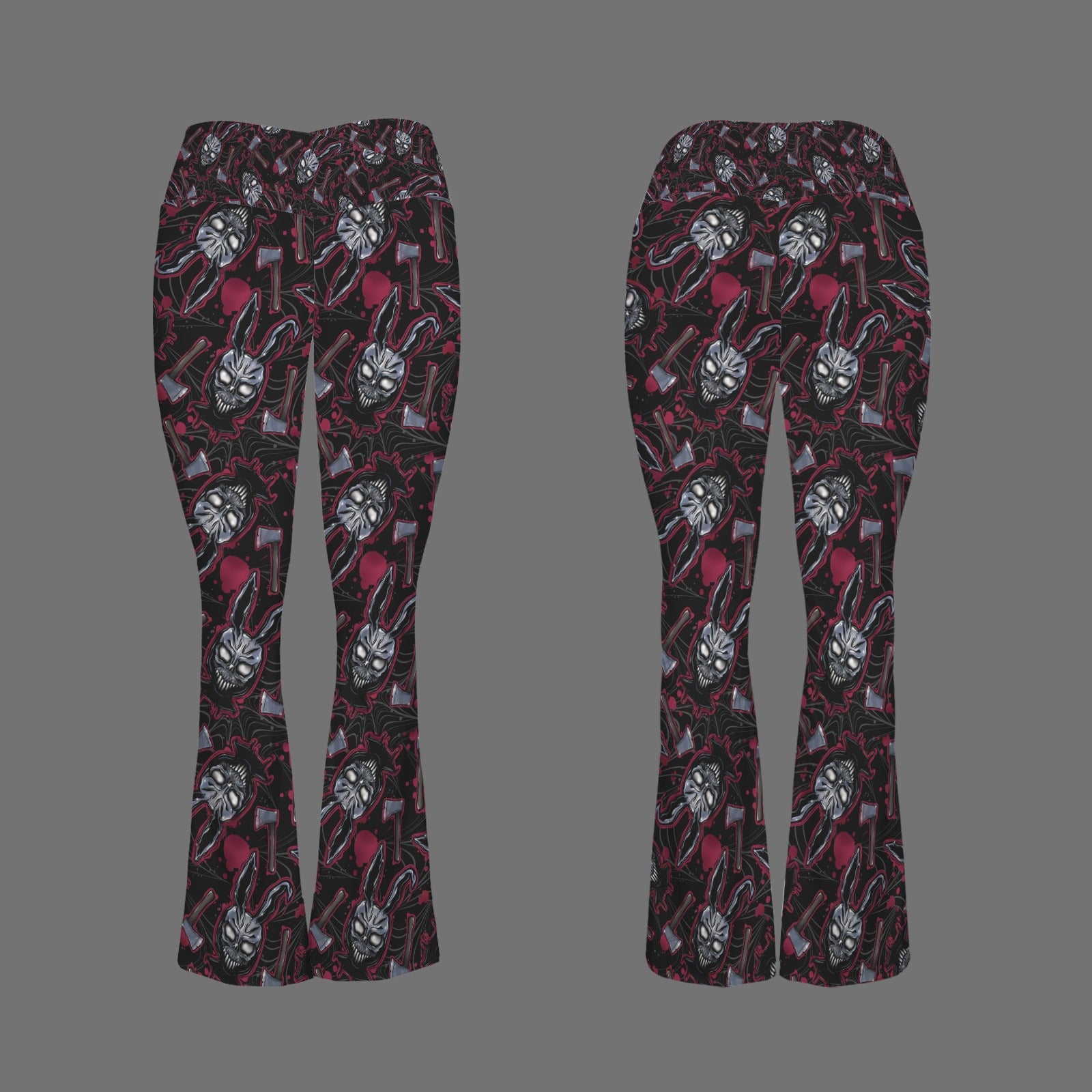 Donnie Darko Red Tummy control flare leggings