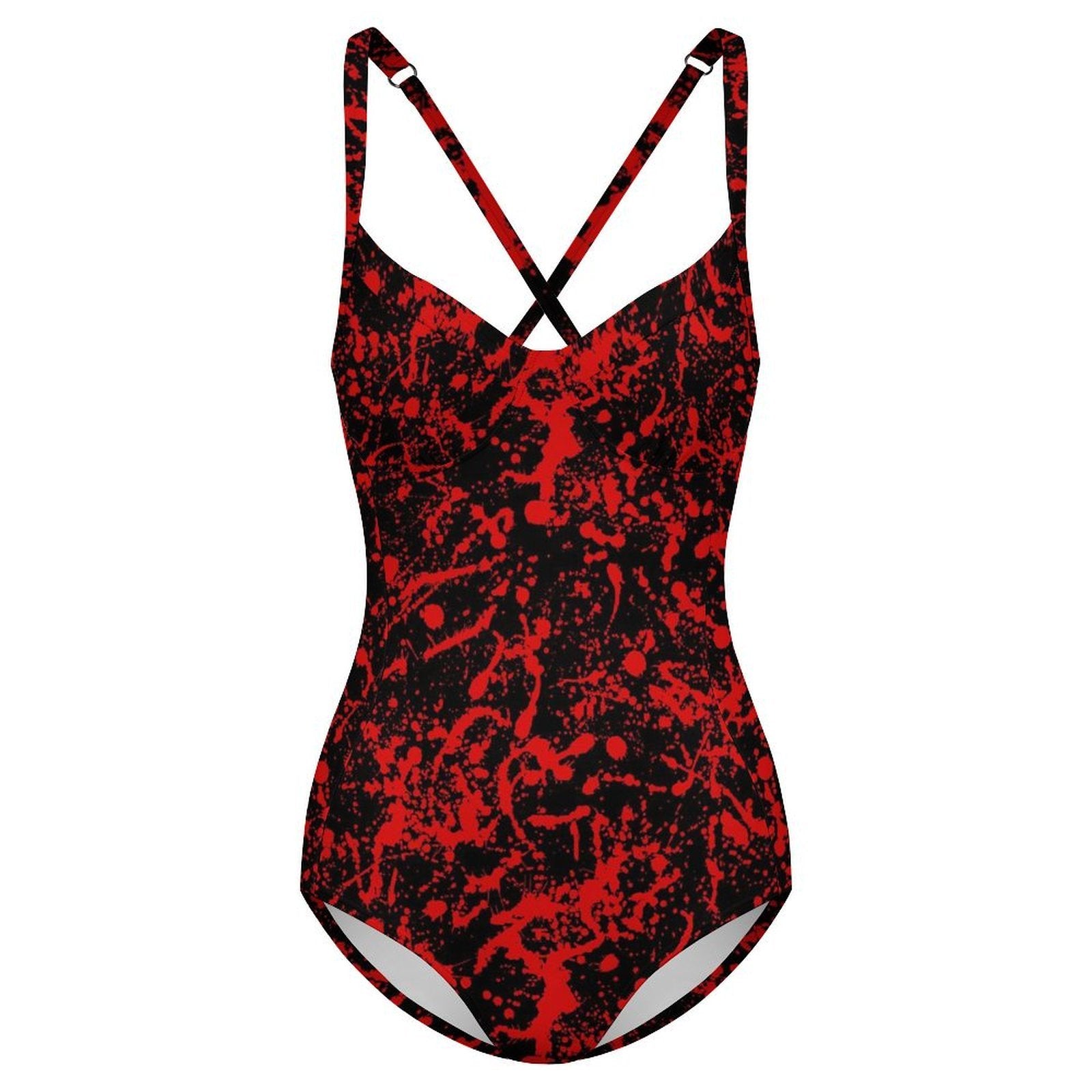 Customizable Full Print One-Piece Swimsuit Push-Up Adjustable Strap Swimwear