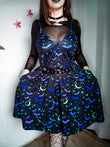 Starry Bat V-Neck Pocket Dress
