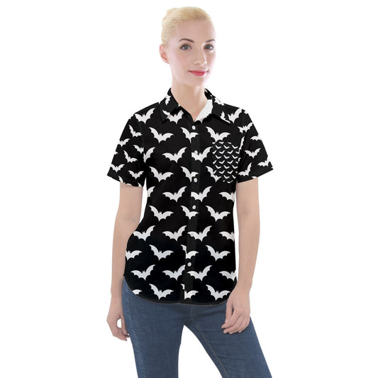Bat Women's Short Sleeve Pocket Shirt freeshipping - Gothdollbymika
