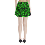 Neon Green bats Pleated Mini Skirt Gothdollbymika